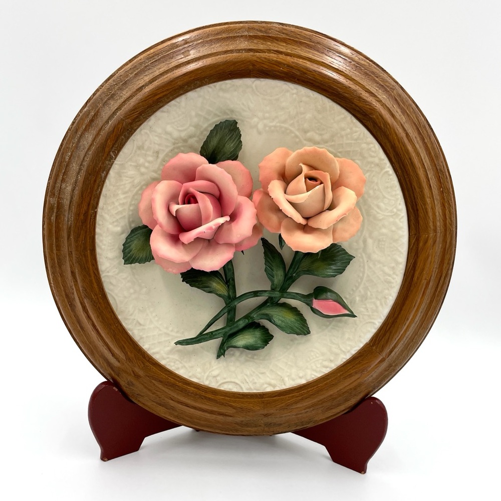The Roses of Capodimonte Porcelain Plate 3D